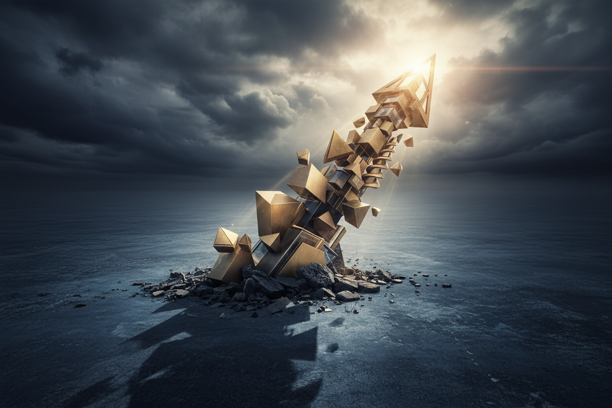 Abstract representation of corporate growth and value